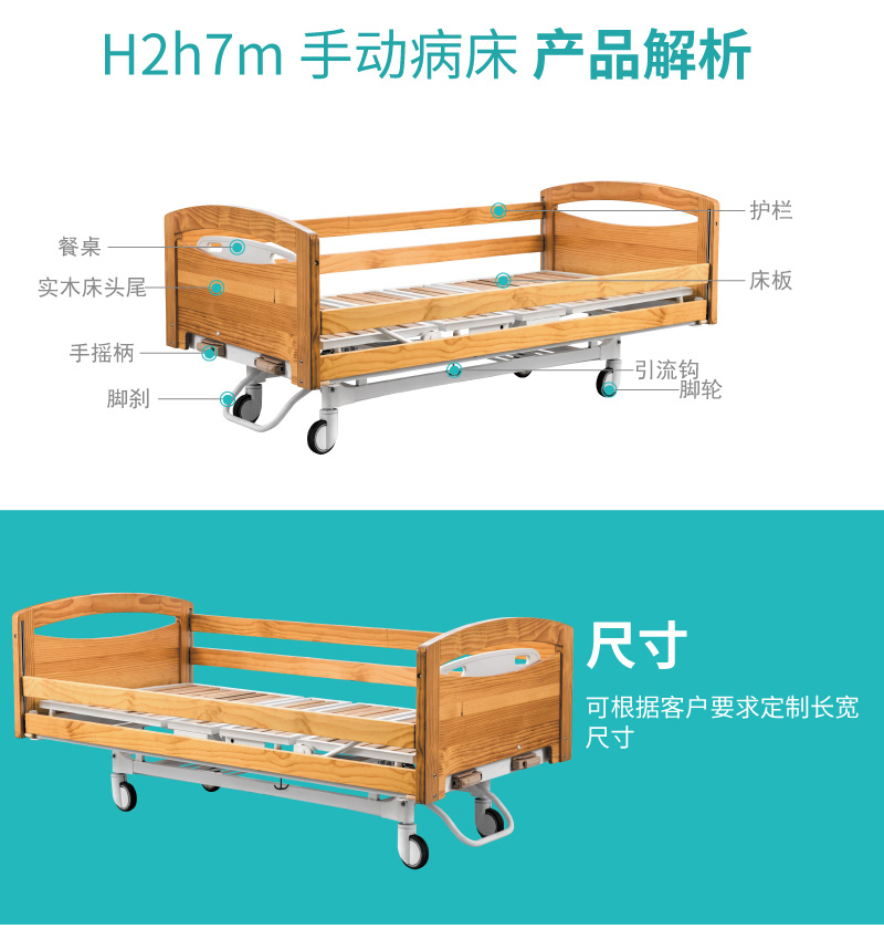 手动病床产品解析图