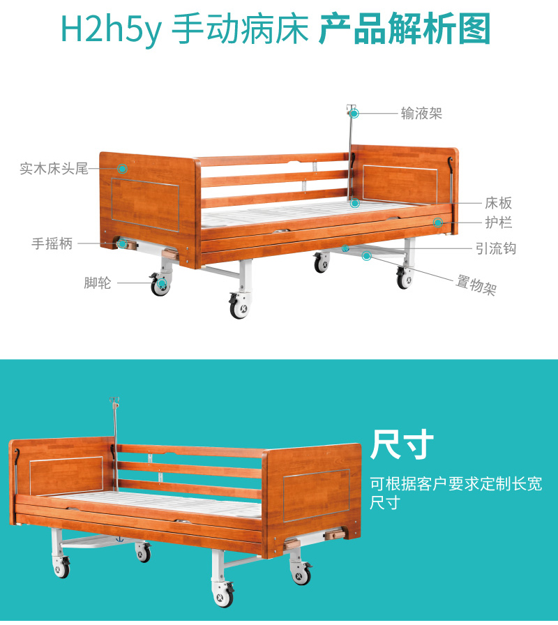 手动病床产品解析图