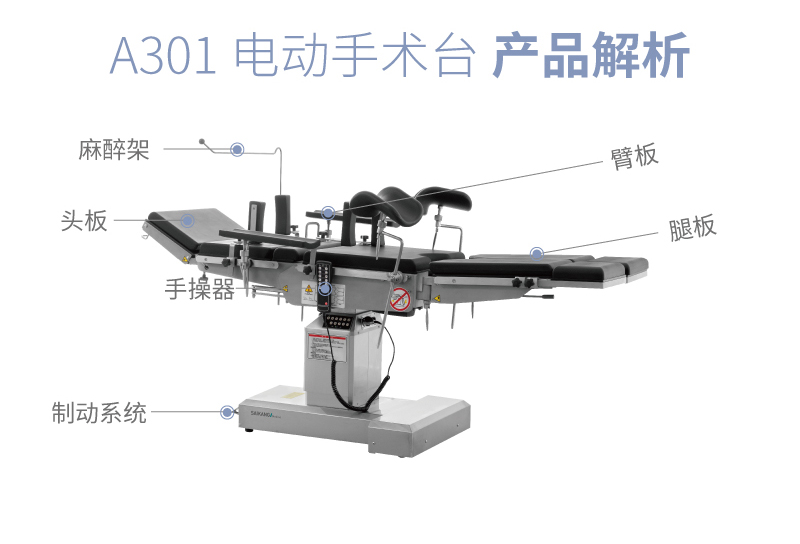 A301 电动手术台医疗床产品解析